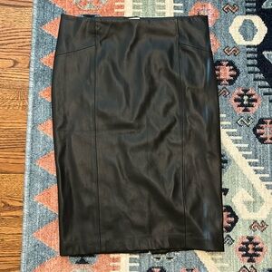 Midi faux leather skirt